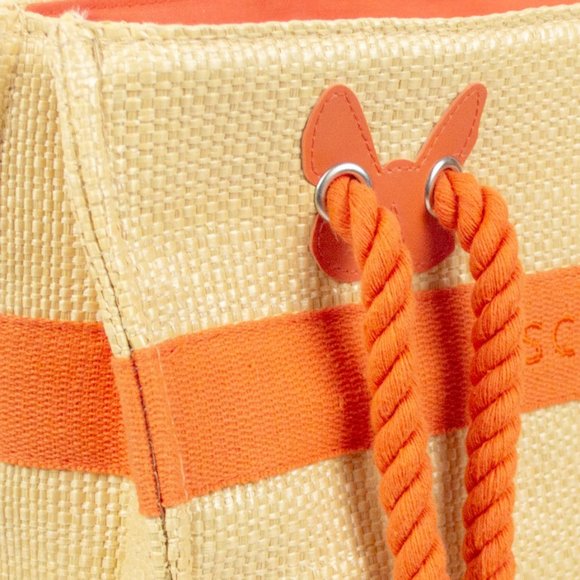 Escada Vintage Orange Raffia Tote 80s - Picture 4 of 10